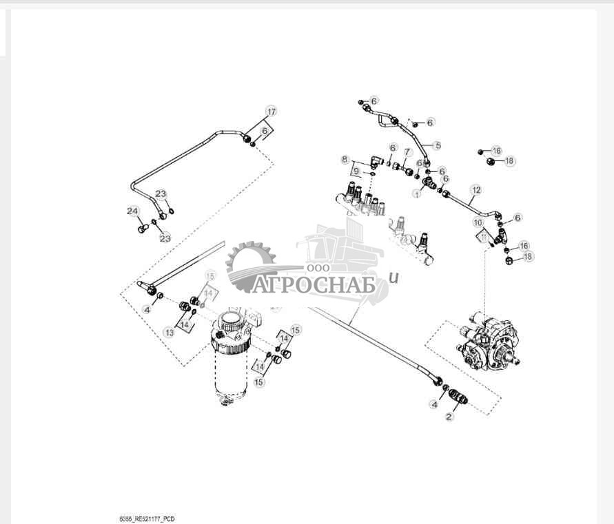 6355 Low Pressure Fuel Lines 
